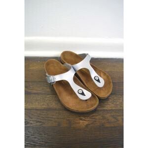 Birkenstock Summer Collection Gizeh Birko-Flor Metallic Silver Sandal